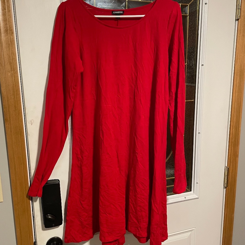 Red longsleeve Express dress